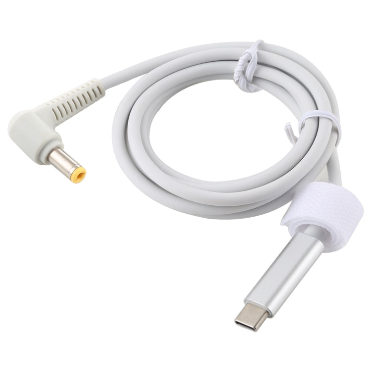สายชาร์จพาวเวอร์แล็ปท็อป USB-C / Type-C เป็น 5.5 x 2.5 มม. ความยาวสายประมาณ 1.5 เมตร Type-C เป็น 5.5 x 2.5 มม. (หัวข้อศอก)