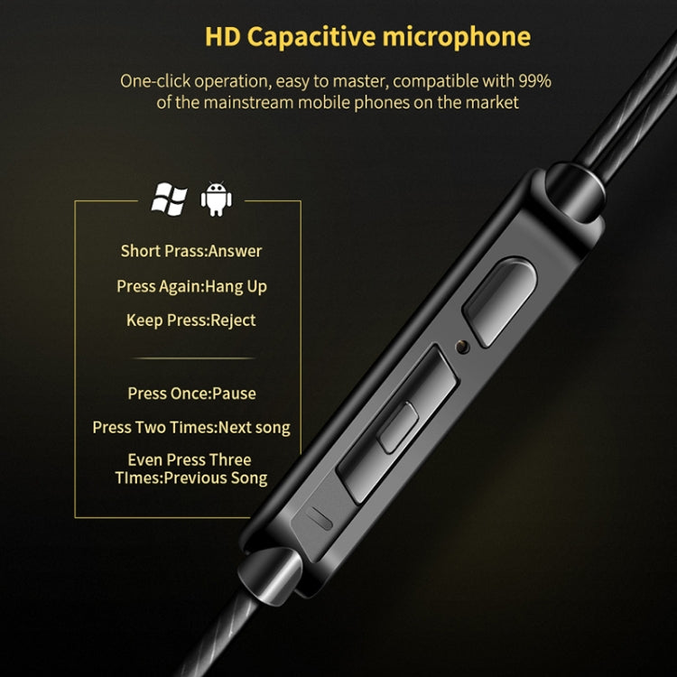 หูฟัง QKZ CK3 HIFI แบบใส่ในหูสี่ยูนิตสำหรับฟังเพลง