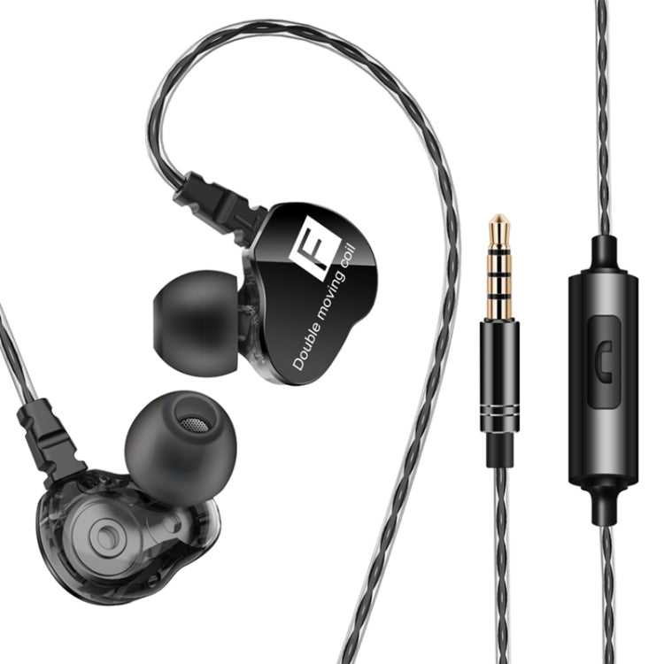 หูฟัง QKZ CK9 HiFi แบบใส่ในหูสี่ยูนิตสำหรับกีฬาและฟังเพลง