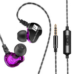 หูฟัง QKZ CK9 HiFi แบบใส่ในหูสี่ยูนิตสำหรับกีฬาและฟังเพลง