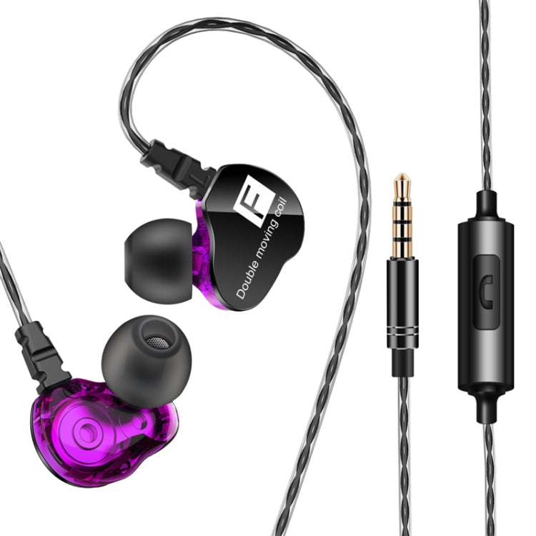 หูฟัง QKZ CK9 HiFi แบบใส่ในหูสี่ยูนิตสำหรับกีฬาและฟังเพลง