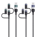 USAMS US-SJ547 U62 สายชาร์จและซิงค์ข้อมูลอลูมิเนียมอัลลอย PD ความเร็วสูง USB + Type-C / USB-C เป็น Type-C / USB-C + 8 Pin + Micro ความยาว: 1.2m