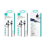 USAMS US-SJ547 U62 สายชาร์จและซิงค์ข้อมูลอลูมิเนียมอัลลอย PD ความเร็วสูง USB + Type-C / USB-C เป็น Type-C / USB-C + 8 Pin + Micro ความยาว: 1.2m