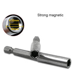 5 PCS 1/4 Electric Batch Head High Magnetism Connecting Rod Pistol Drill Extension Rod Sleeve Fast Turning Joint, Length: 100mm, 100mm Joint