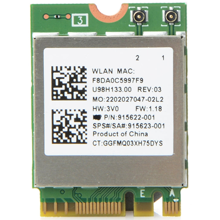 การ์ดอะแดปเตอร์เครือข่ายไร้สาย Dual Band AC 433M RTL8822BE Bluetooth 4.0 สำหรับ Dell / ASUS / Toshiba / Sony / Acer, RTL8822BE