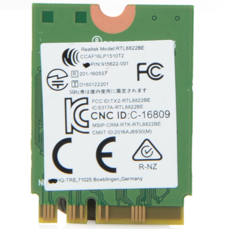การ์ดอะแดปเตอร์เครือข่ายไร้สาย Dual Band AC 433M RTL8822BE Bluetooth 4.0 สำหรับ Dell / ASUS / Toshiba / Sony / Acer, RTL8822BE