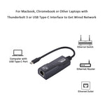 อะแดปเตอร์เครือข่าย RJ45 Gigabit Ethernet จาก USB-C / Type-C ความยาว 15 ซม., RJ45