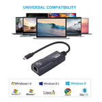 อะแดปเตอร์เครือข่าย RJ45 Gigabit Ethernet จาก USB-C / Type-C ความยาว 15 ซม., RJ45