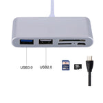 อะแดปเตอร์การ์ดรีดเดอร์ 5 in 1 Micro SD + SD + USB 3.0 + USB 2.0 + Micro USB เป็น USB-C / Type-C OTG สำหรับแท็บเล็ต สมาร์ทโฟน พีซี 5 in 1 (สีเงิน), 5 in 1 (สีทอง)
