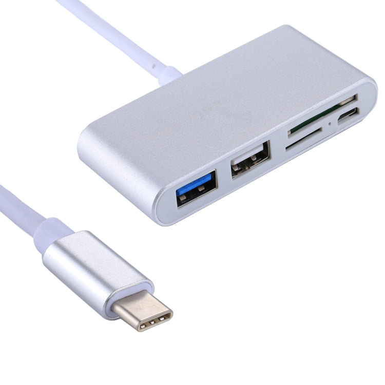 อะแดปเตอร์การ์ดรีดเดอร์ 5 in 1 Micro SD + SD + USB 3.0 + USB 2.0 + Micro USB เป็น USB-C / Type-C OTG สำหรับแท็บเล็ต สมาร์ทโฟน พีซี 5 in 1 (สีเงิน), 5 in 1 (สีทอง)