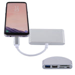 อะแดปเตอร์การ์ดรีดเดอร์ 5 in 1 Micro SD + SD + USB 3.0 + USB 2.0 + Micro USB เป็น USB-C / Type-C OTG สำหรับแท็บเล็ต สมาร์ทโฟน พีซี 5 in 1 (สีเงิน), 5 in 1 (สีทอง)