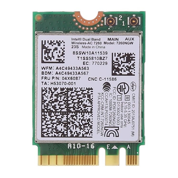 การ์ดไวไฟ NGFF M.2 แบบสองย่านความถี่ AC1200 7260NGW 7260AC สำหรับ Lenovo T440 X240 B40 B50 Y40 Y70 Y50 7260AC, AC1200