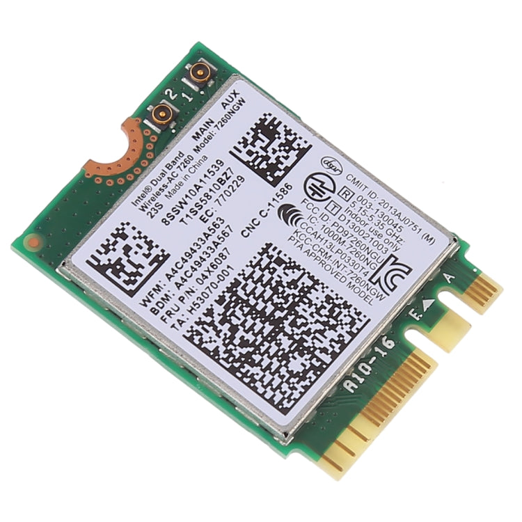 การ์ดไวไฟ NGFF M.2 แบบสองย่านความถี่ AC1200 7260NGW 7260AC สำหรับ Lenovo T440 X240 B40 B50 Y40 Y70 Y50 7260AC, AC1200