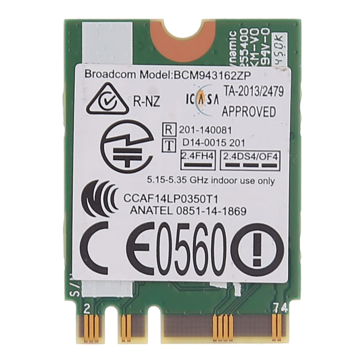 การ์ดเครือข่ายไร้สาย BCM943162ZP สำหรับ Lenovo E450 E550 E455 E555 M50-70 M50-80 G70-70 G70-80 Z70-80 G50-30 G50-45 G50-70, BCM943162ZP