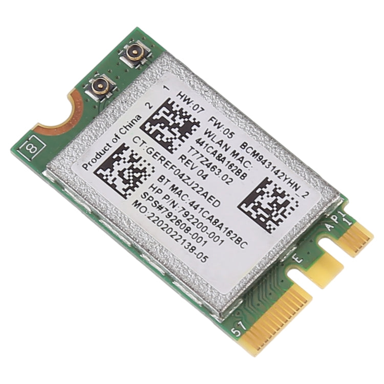 การ์ดเครือข่ายไร้สาย BCM943142Y M.2 NGFF ความเร็ว 150Mbps 802.11b/g/n Bluetooth 4.0, BCM943142Y