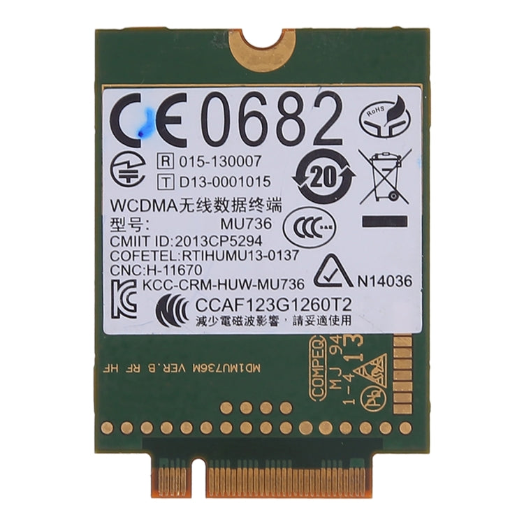 การ์ดเครือข่ายไร้สายสำหรับ Huawei MU736 โมดูลการ์ด 3G WWAN 723985-001 748599-001, MU736