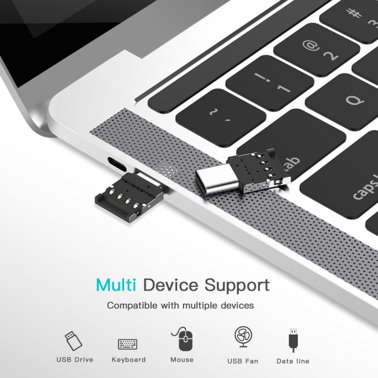 อะแดปเตอร์ OTG อะลูมิเนียมอัลลอยด์ขนาดเล็ก USB-C / Type-C ตัวผู้เป็น USB ตัวเมีย