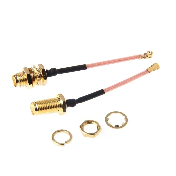 สายถักอะแดปเตอร์ RG178 Ufl / IPX / IPEX เป็น SMA ตัวเมีย 5 ชิ้น, ความยาว: 5 ซม., 5 ซม.