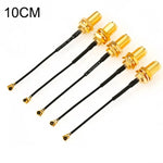 ชุดอะแดปเตอร์ RG178 Ufl / IPX / IPEX ถึง SMA Female 5 ชิ้น / ชุด พร้อมสายถัก, ความยาว:10cm, 10cm