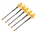 ชุดอะแดปเตอร์ RG178 Ufl / IPX / IPEX ถึง SMA Female 5 ชิ้น / ชุด พร้อมสายถัก, ความยาว:10cm, 10cm