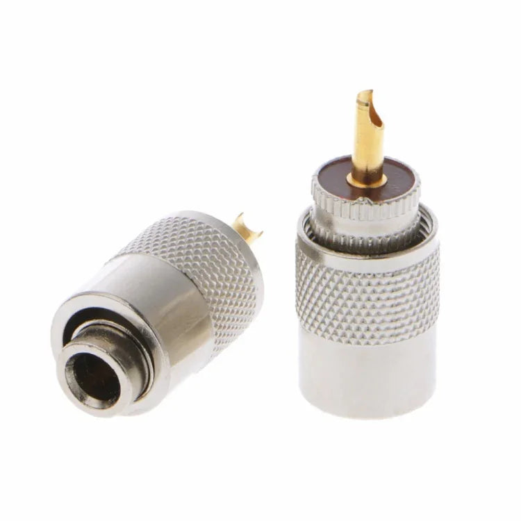 ปลั๊กขั้วต่อ UHF 10 ชิ้น PL-259 ตัวผู้สำหรับบัดกรีสายโคแอกเชียล RG8X