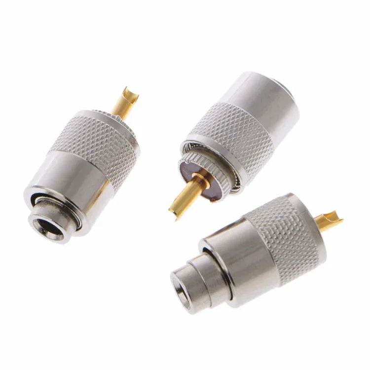 ปลั๊กขั้วต่อ UHF 10 ชิ้น PL-259 ตัวผู้สำหรับบัดกรีสายโคแอกเชียล RG8X
