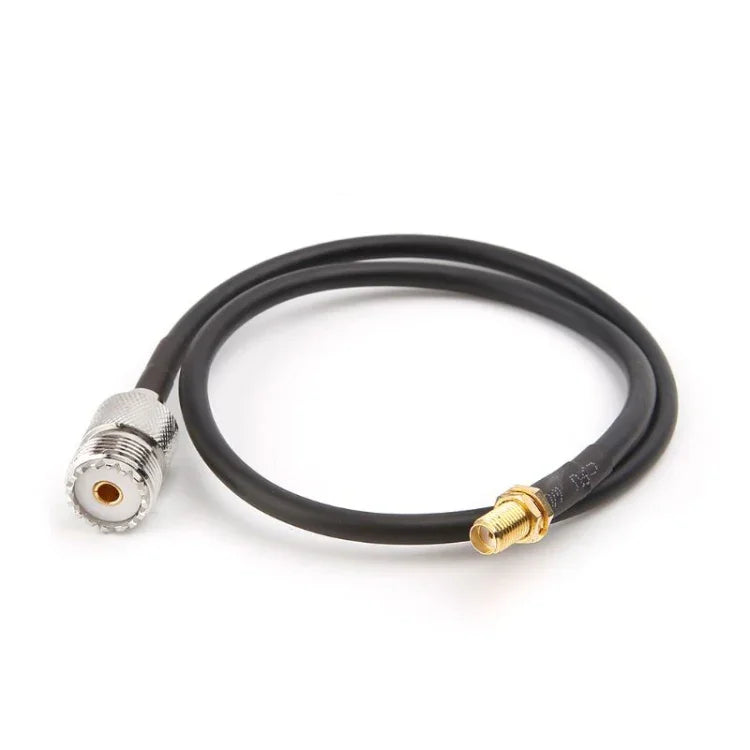 สายต่อขยายขั้วต่อ SMA ตัวเมียเป็น UHF SO239 PL259 ตัวเมีย สาย RG58 ความยาว: 50 ซม.