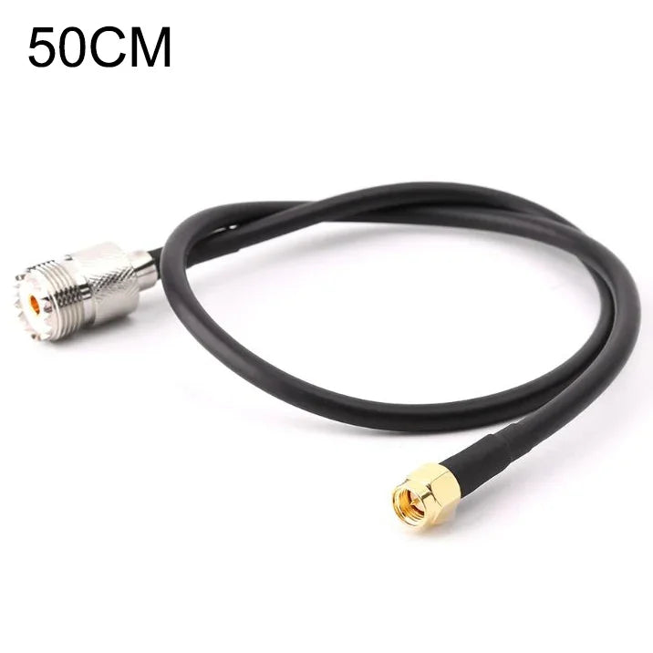 สายเชื่อมต่อ RG58 UHF Female ถึง SMA Male, ความยาว: 50cm, ความยาว: 50cm