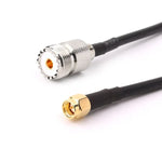 สายต่อขั้วต่อ RG58 UHF ตัวเมียเป็น SMA ตัวผู้ ความยาว: 100 ซม.