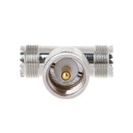 อะแดปเตอร์ตัวผู้ PL259 แบบ T-shape UHF เป็นตัวเมีย UHF 2 ตัว