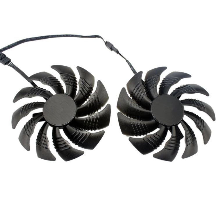 พัดลมระบายความร้อนการ์ดจอคอมพิวเตอร์ 88 มม. 4 ขา สำหรับ Gigabyte GeForce GTX1060 1070 GTX1050ti GTX960 RX570 RX470 1 คู่