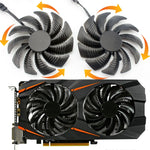 พัดลมระบายความร้อนการ์ดจอคอมพิวเตอร์ 88 มม. 4 ขา สำหรับ Gigabyte GeForce GTX1060 1070 GTX1050ti GTX960 RX570 RX470 1 คู่