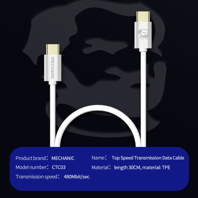 สายข้อมูลความเร็วสูง MECHANIC Lightning USB สำหรับ Type-C ถึง Type-C