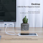 ORICO MH2AC-U3 ฮับ USB3.0 แบบหนีบ 2 พอร์ต พร้อมเครื่องอ่านการ์ด SD