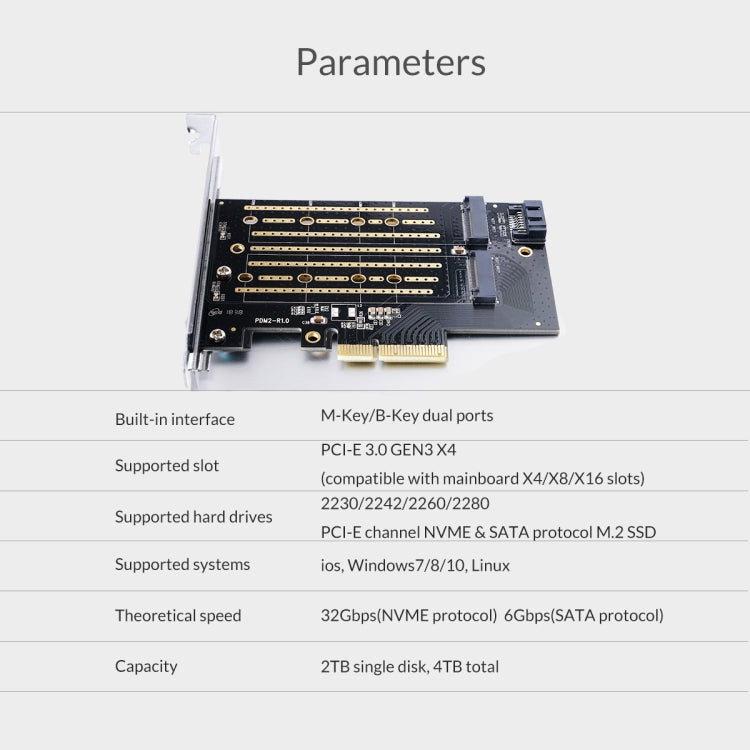 ORICO PDM2 การ์ดขยาย M.2 NVME เป็น PCI-E 3.0 X4