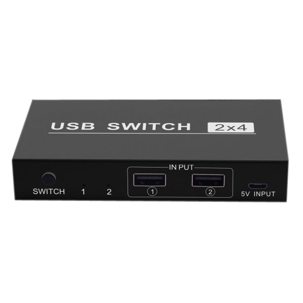 สวิตช์ USB 2x4 2 พอร์ตสำหรับแชร์อุปกรณ์ 4 ชิ้นระหว่างคอมพิวเตอร์ 2 เครื่อง เช่น เครื่องพิมพ์ คีย์บอร์ด เมาส์ จอภาพ, สวิตช์ USB 2x4