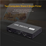 สวิตช์ USB 2x4 2 พอร์ตสำหรับแชร์อุปกรณ์ 4 ชิ้นระหว่างคอมพิวเตอร์ 2 เครื่อง เช่น เครื่องพิมพ์ คีย์บอร์ด เมาส์ จอภาพ, สวิตช์ USB 2x4