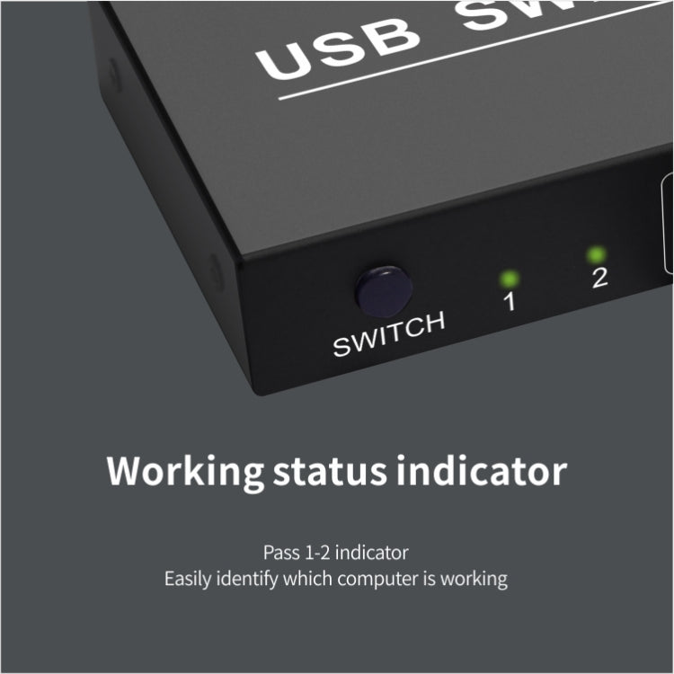 สวิตช์ USB 2x4 2 พอร์ตสำหรับแชร์อุปกรณ์ 4 ชิ้นระหว่างคอมพิวเตอร์ 2 เครื่อง เช่น เครื่องพิมพ์ คีย์บอร์ด เมาส์ จอภาพ, สวิตช์ USB 2x4