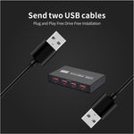 สวิตช์ USB 2x4 2 พอร์ตสำหรับแชร์อุปกรณ์ 4 ชิ้นระหว่างคอมพิวเตอร์ 2 เครื่อง เช่น เครื่องพิมพ์ คีย์บอร์ด เมาส์ จอภาพ, สวิตช์ USB 2x4