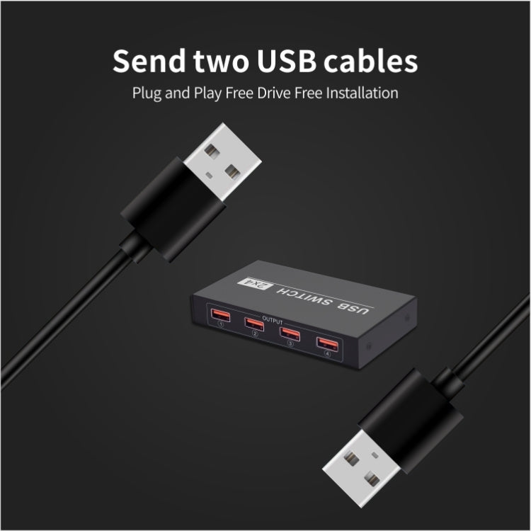 สวิตช์ USB 2x4 2 พอร์ตสำหรับแชร์อุปกรณ์ 4 ชิ้นระหว่างคอมพิวเตอร์ 2 เครื่อง เช่น เครื่องพิมพ์ คีย์บอร์ด เมาส์ จอภาพ, สวิตช์ USB 2x4