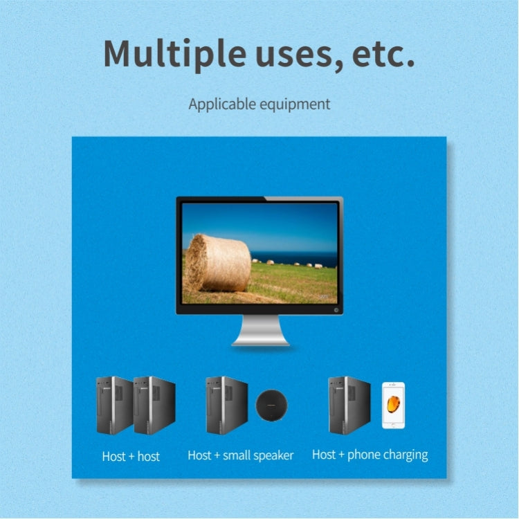 สวิตช์ USB 2x4 2 พอร์ตสำหรับแชร์อุปกรณ์ 4 ชิ้นระหว่างคอมพิวเตอร์ 2 เครื่อง เช่น เครื่องพิมพ์ คีย์บอร์ด เมาส์ จอภาพ, สวิตช์ USB 2x4