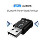 MSD168 ตัวส่งและรับบลูทูธ 2 in 1 มินิสเตอริโอ AUX 3.5 มม. อะแดปเตอร์บลูทูธ 5.0 ไร้สาย สำหรับรถ ทีวี PC MP3