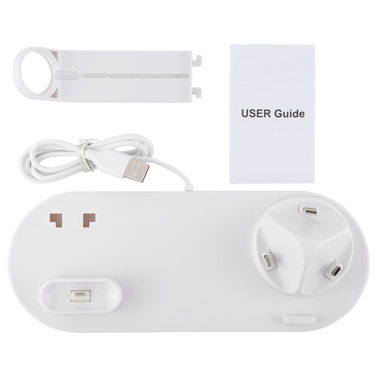 ฐานชาร์จไร้สายหมุนได้ HQ-UD15 พร้อมที่วางสำหรับโทรศัพท์ / iWatch / AirPods สีเงิน (มีชาร์จไร้สาย), สีขาว (ไม่มีชาร์จไร้สาย), สีดำ (ไม่มีชาร์จไร้สาย), สีขาว (มีชาร์จไร้สาย)