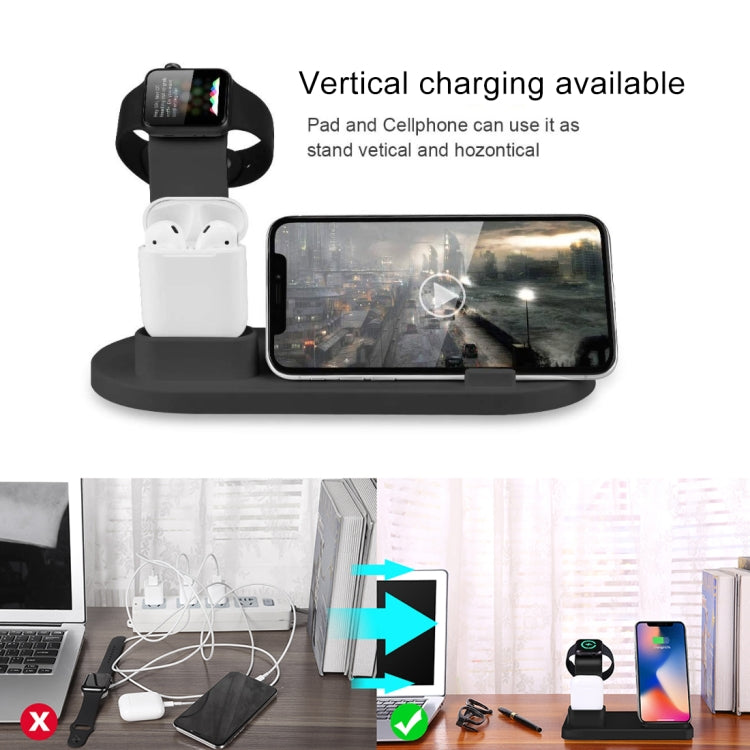 ฐานชาร์จไร้สายหมุนได้ HQ-UD15 พร้อมที่วางสำหรับโทรศัพท์ / iWatch / AirPods สีเงิน (มีชาร์จไร้สาย), สีขาว (ไม่มีชาร์จไร้สาย), สีดำ (ไม่มีชาร์จไร้สาย), สีขาว (มีชาร์จไร้สาย)