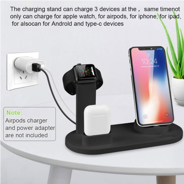 ฐานชาร์จไร้สายหมุนได้ HQ-UD15 พร้อมที่วางสำหรับโทรศัพท์ / iWatch / AirPods สีเงิน (มีชาร์จไร้สาย), สีขาว (ไม่มีชาร์จไร้สาย), สีดำ (ไม่มีชาร์จไร้สาย), สีขาว (มีชาร์จไร้สาย)