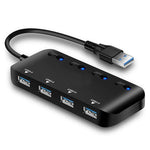 ฮับ USB3.0 4 พอร์ตความเร็วสูงพร้อมสวิตช์, USB 3.0