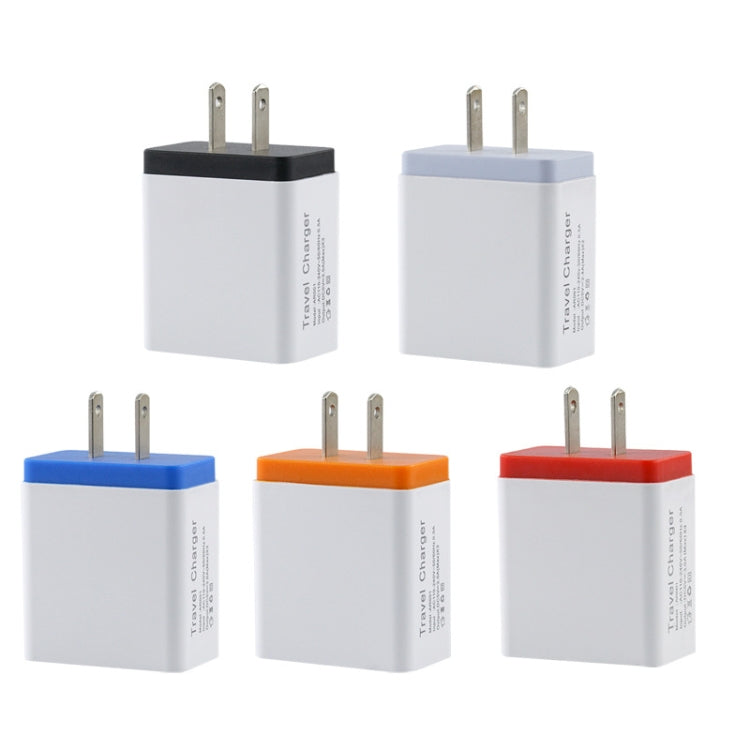 ที่ชาร์จมือถือเดินทาง 2A 3USB ปลั๊ก US สีดำ เทา แดง ส้ม น้ำเงิน