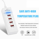 อะแดปเตอร์ชาร์จ 5V 4.1A 4 พอร์ต USB พร้อมสายปลั๊กไฟ ความยาวสาย: 1.5 ม., ปลั๊ก EU, ปลั๊ก EU