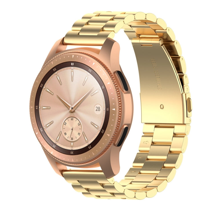For Huami GTS/Galaxy Watch 42/40/44 Universal Three Beads Stainless Steel Watch Wrist Strap 20mm, Black, Gold, Rose Gold, Colourful, Silver