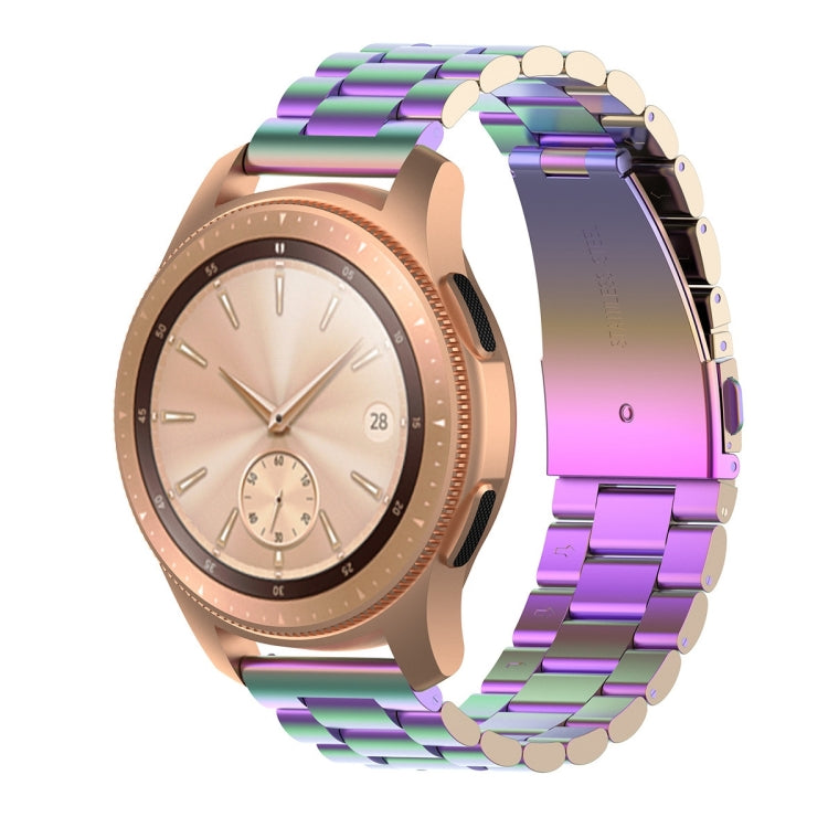 For Huami GTS/Galaxy Watch 42/40/44 Universal Three Beads Stainless Steel Watch Wrist Strap 20mm, Black, Gold, Rose Gold, Colourful, Silver